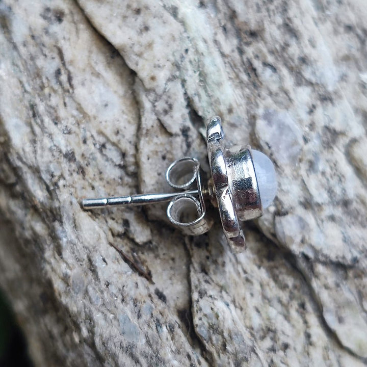 Ethnic EARRINGS with stone in 925 silver - KHEDA