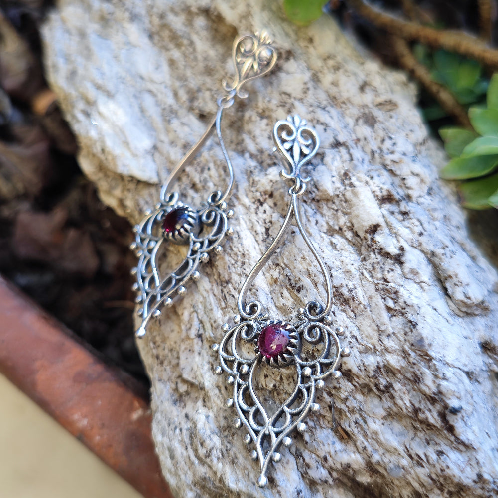 ORECCHINI Argento 925 artigianali con pietra - KODRA