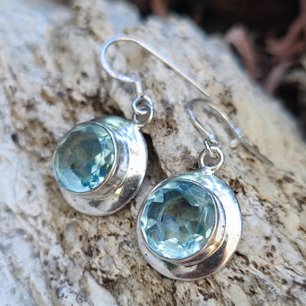 ORECCHINI etnici con pietra in argento 925 - KOEIPUR
