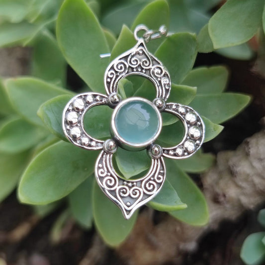 Orecchini argento 925 artigianali con pietra - KUNDLA