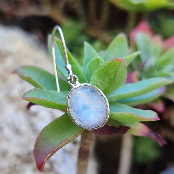 Orecchini etnici in argento 925 pietra di luna - LATHEAR