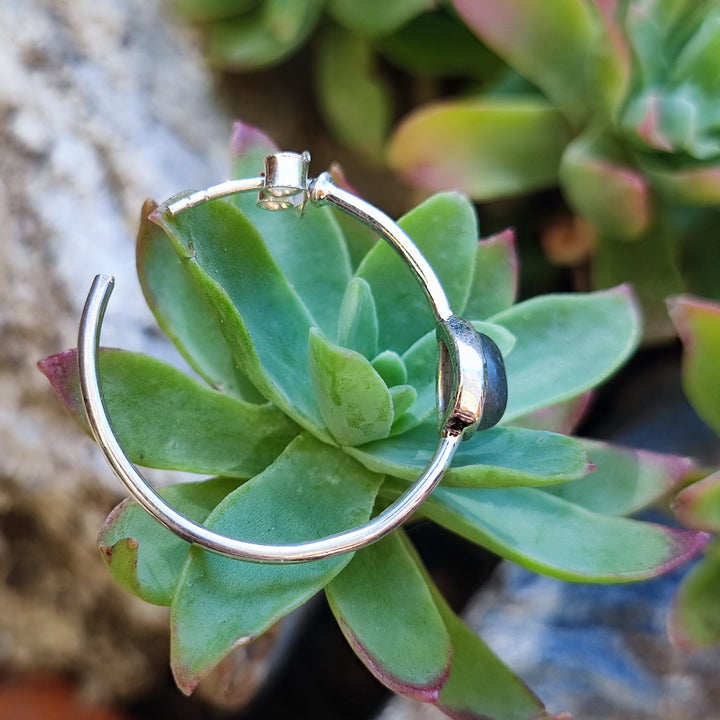 Orecchini artigianali con pietra in argento 925 - MAHASA