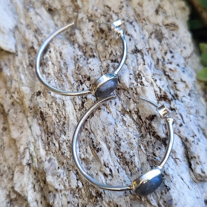 Orecchini artigianali con pietra in argento 925 - MAHASA