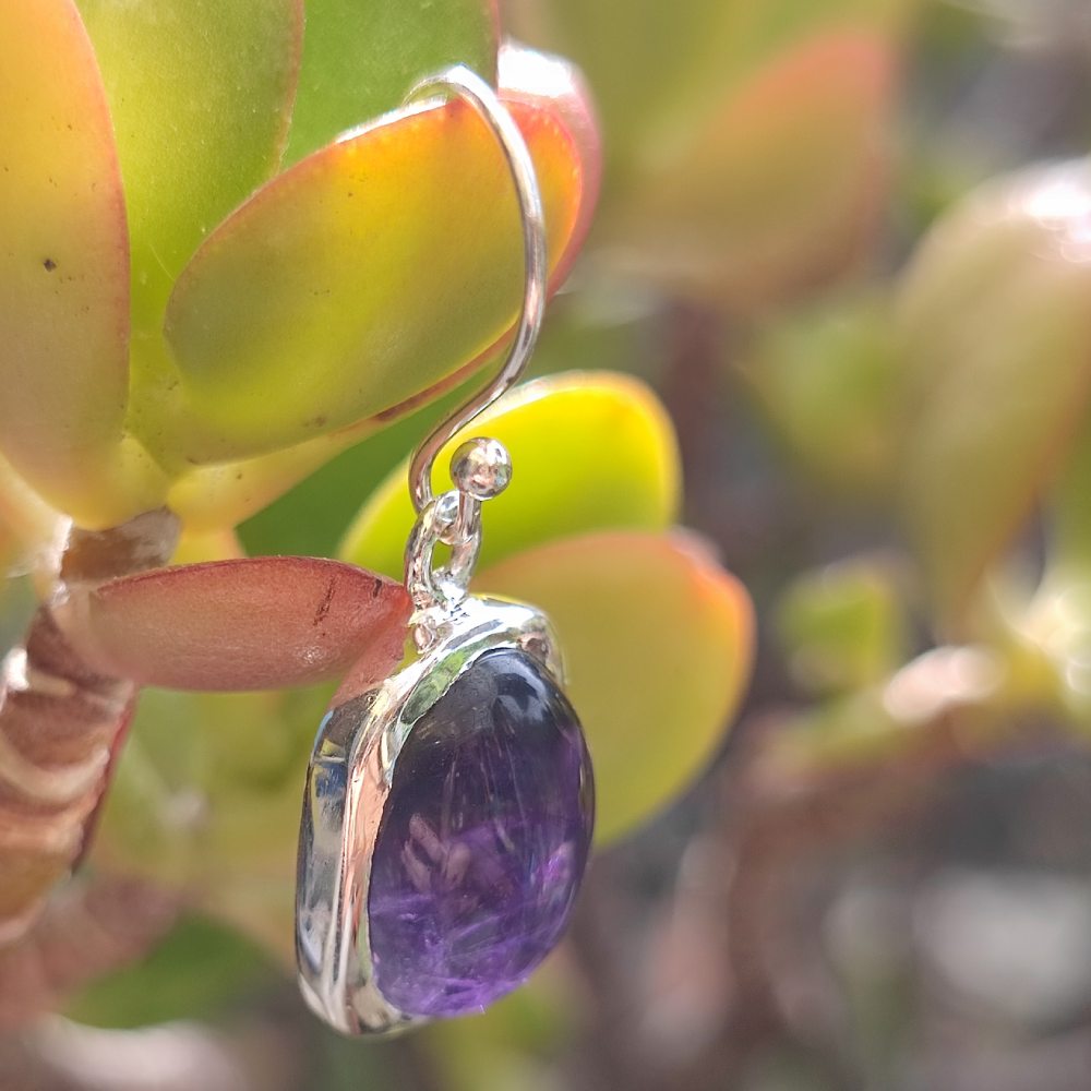 Orecchini etnici in argento 925 pietra - MANAPAD