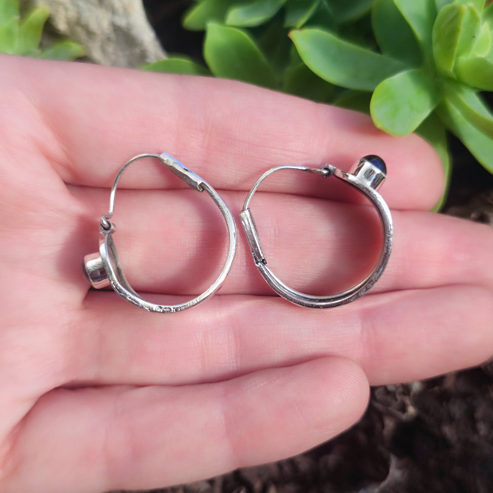 Orecchini argento 925 artigianali con pietra - MANDALAVADI