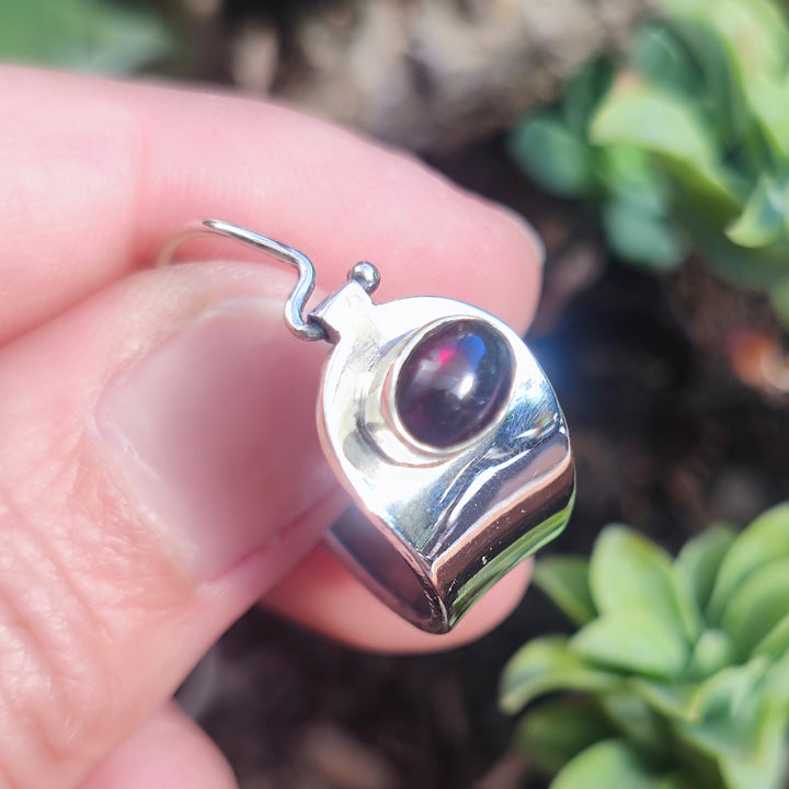 Orecchini argento 925 artigianali con pietra - MANDALAVADI