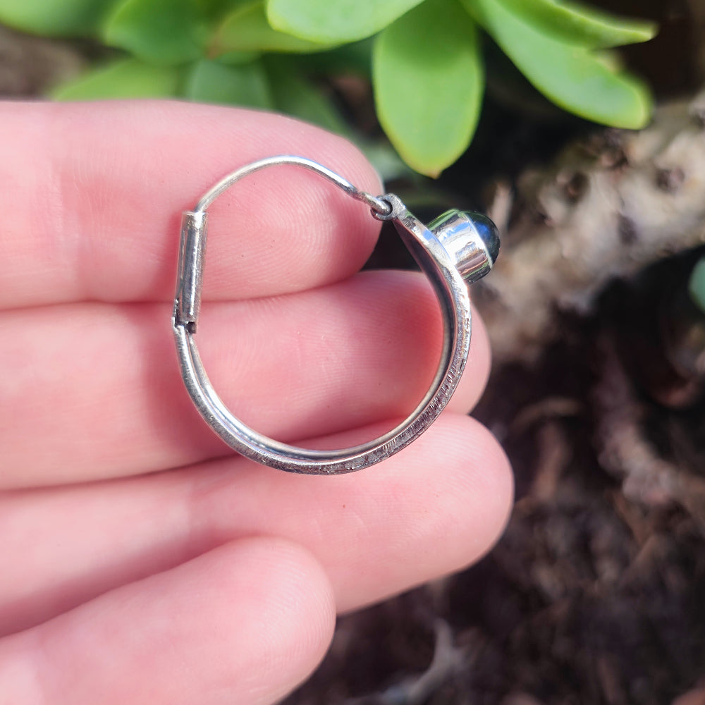 Orecchini argento 925 artigianali con pietra - MANDALAVADI