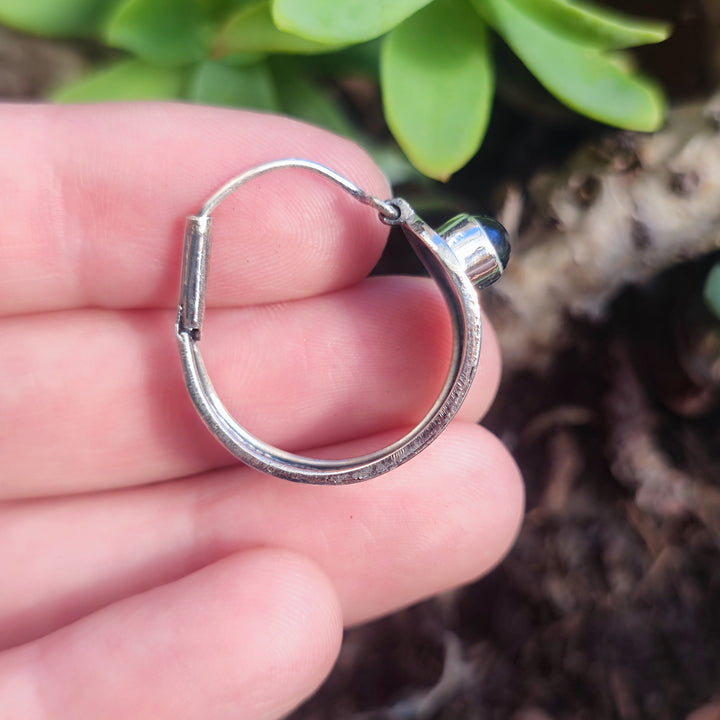 Orecchini argento 925 artigianali con pietra - MANDALAVADI
