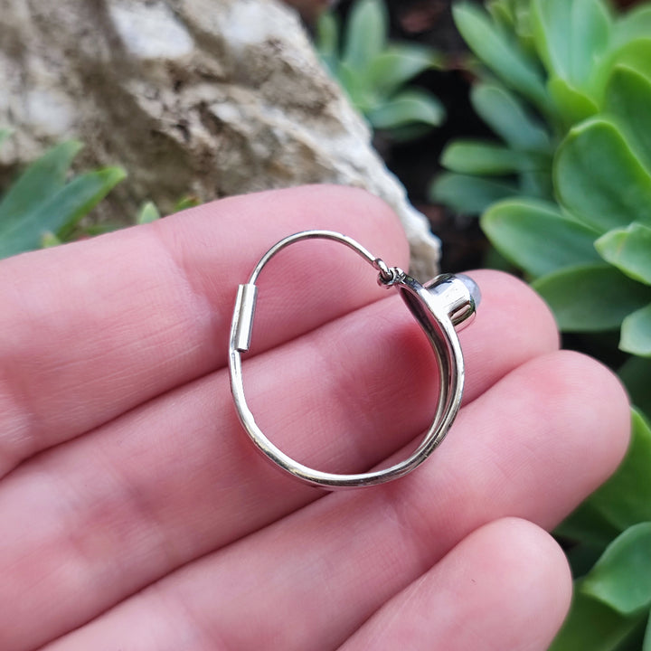 Orecchini argento 925 artigianali con pietra - MANDALAVADI