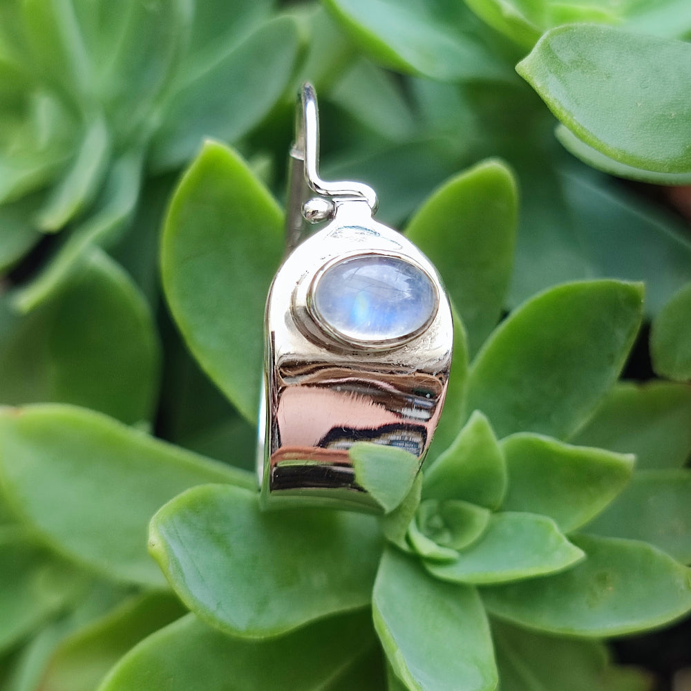 Orecchini argento 925 artigianali con pietra - MANDALAVADI