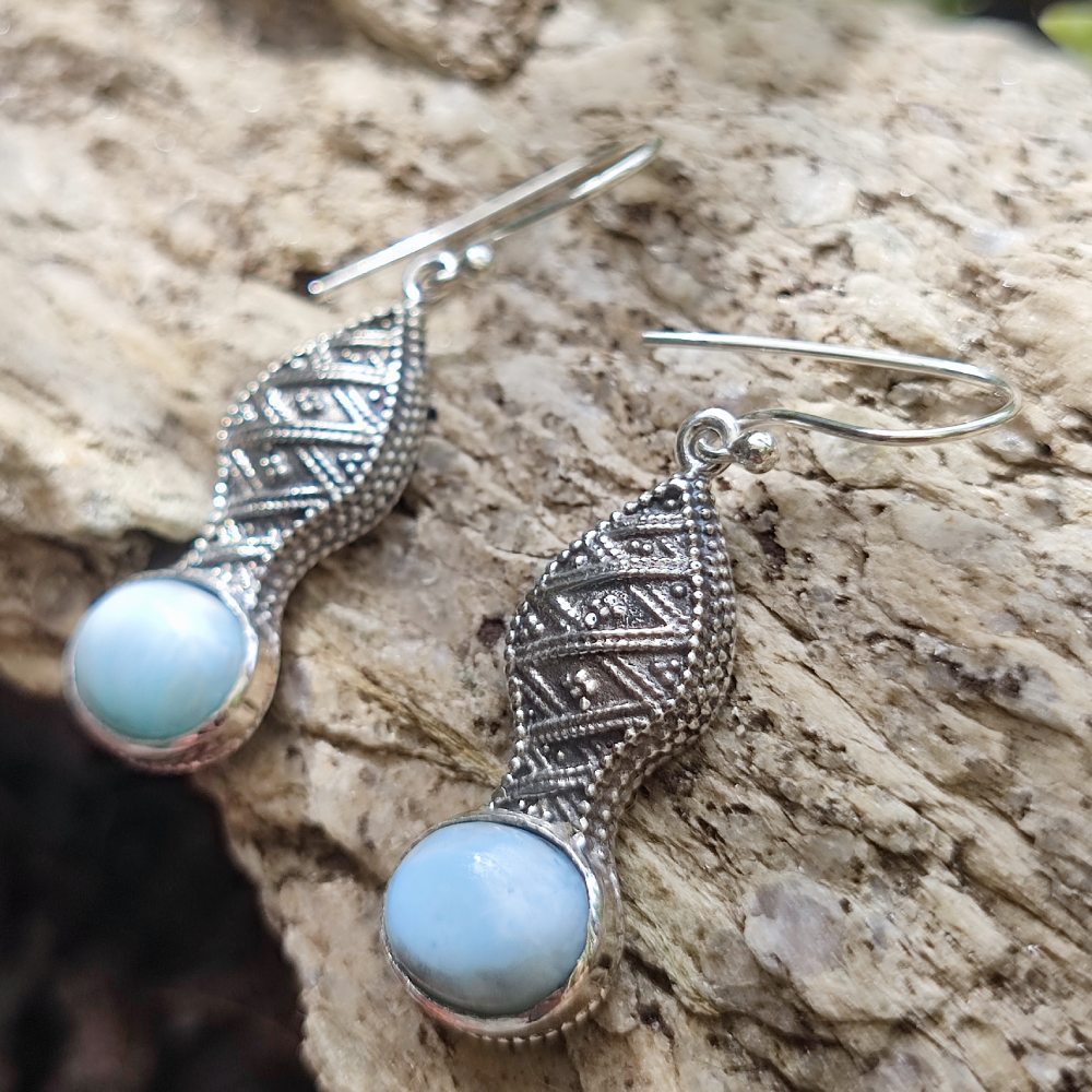 Orecchini etnici in argento 925 pietra - MUSRI