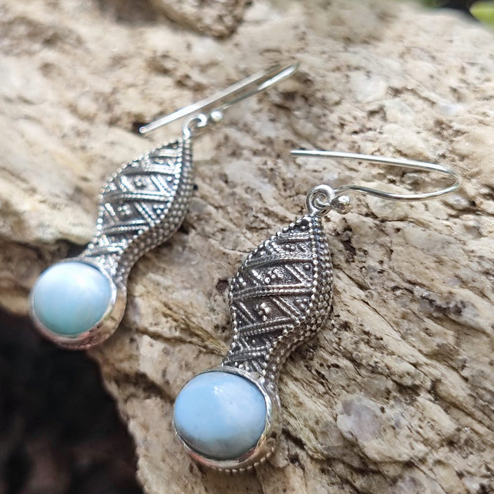 Orecchini etnici in argento 925 pietra - MUSRI