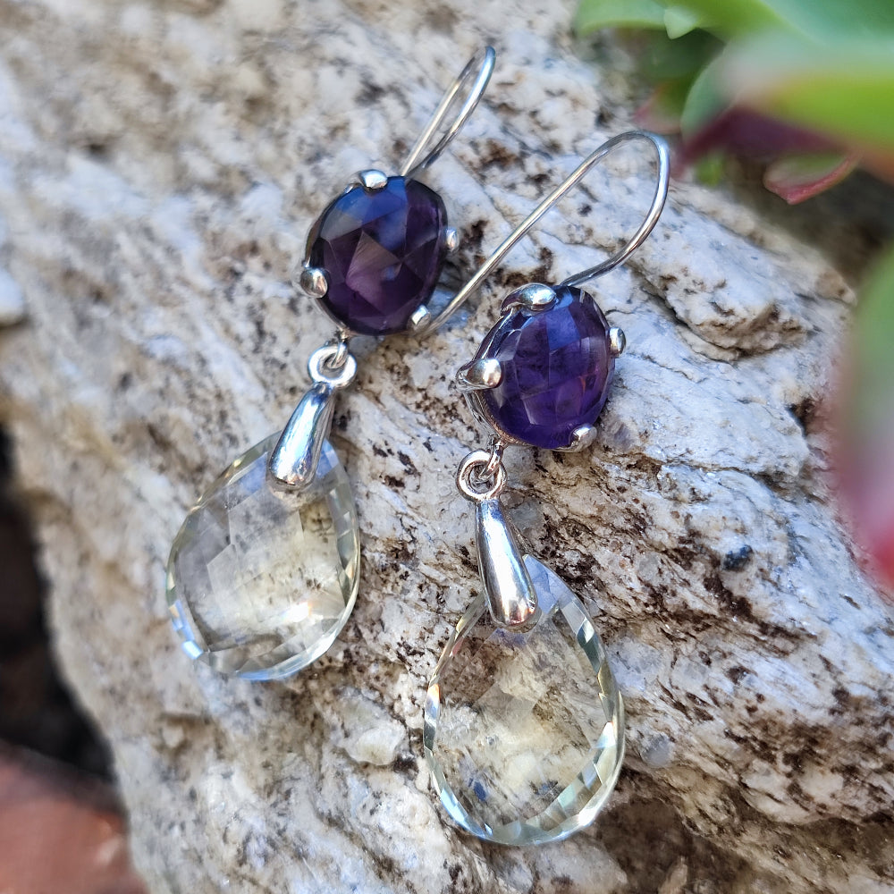 Orecchini etnici in argento 925 pietra - NAUK