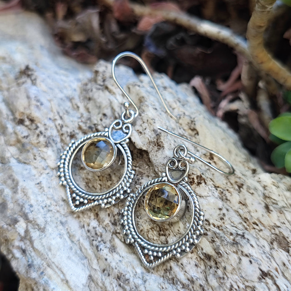 ORECCHINI etnici con pietra in argento 925 - NEEMUK