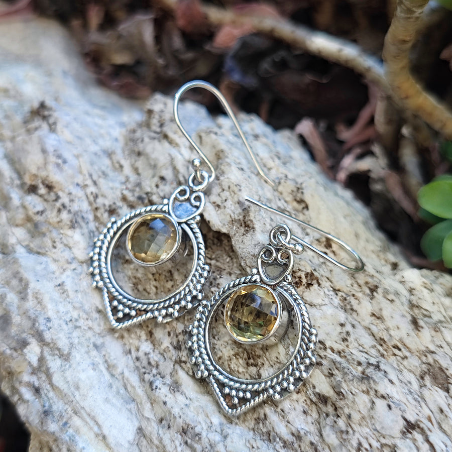 ORECCHINI etnici con pietra in argento 925 - NEEMUK