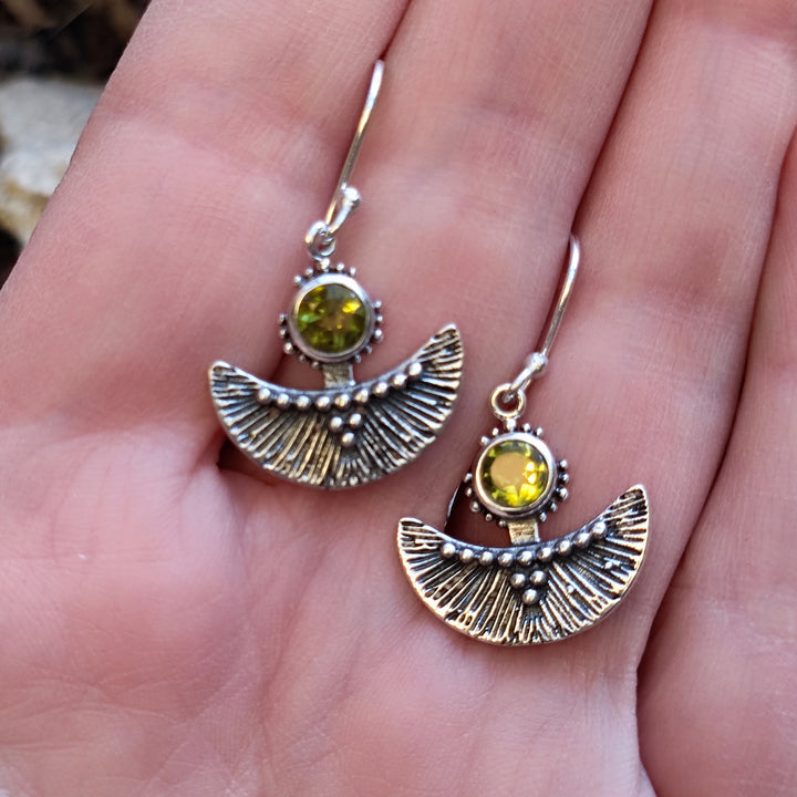 Orecchini etnici in argento 925 pietra - SWATI