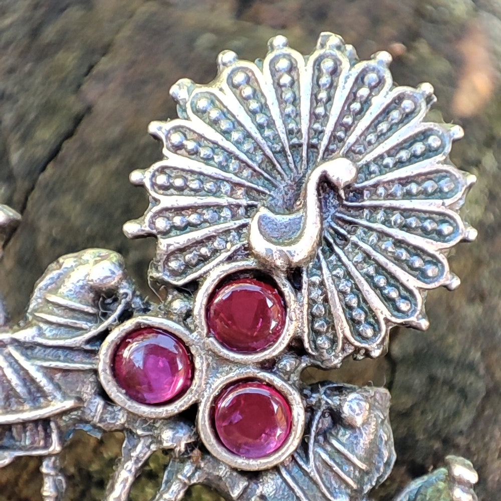 Orecchini etnici in argento 925 pietra - TARANAGAR