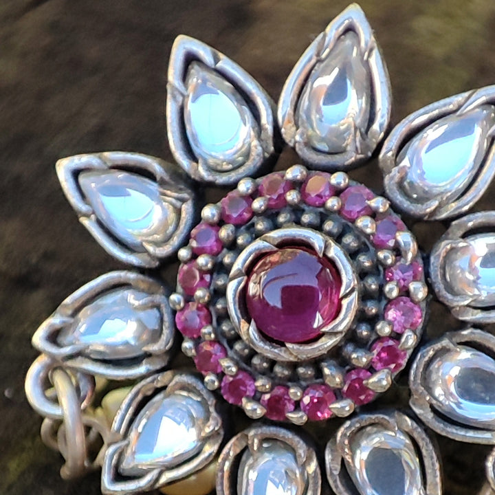 Orecchini etnici in argento 925 pietra - AJMAL
