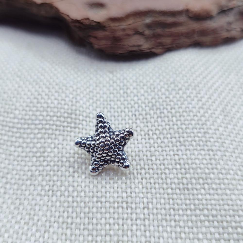 Orecchini artigianali in argento 925 con stella marina - BAGMATI