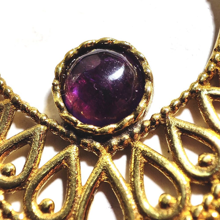 Ethnic Brass Earrings with Stone - MANGRUL