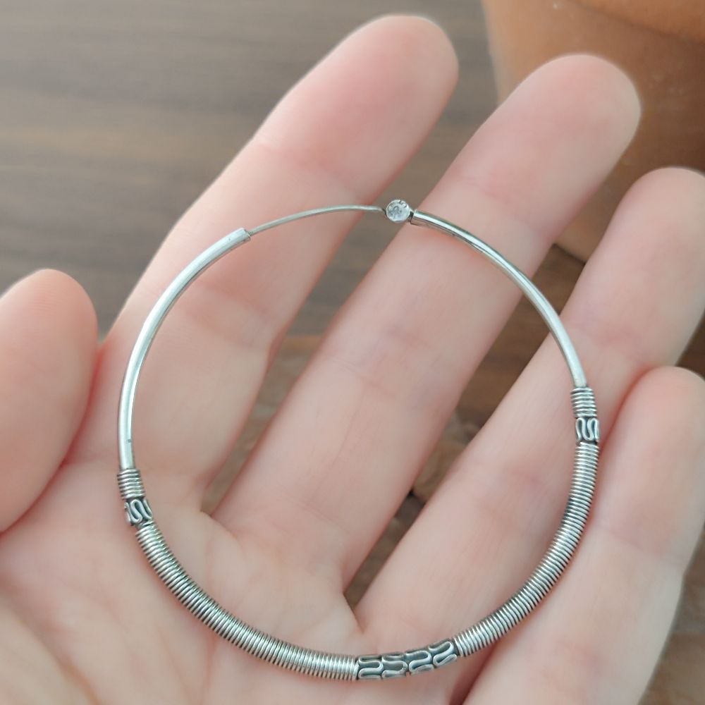 ORECCHINI etnici a cerchio in argento 925 - AMARDA