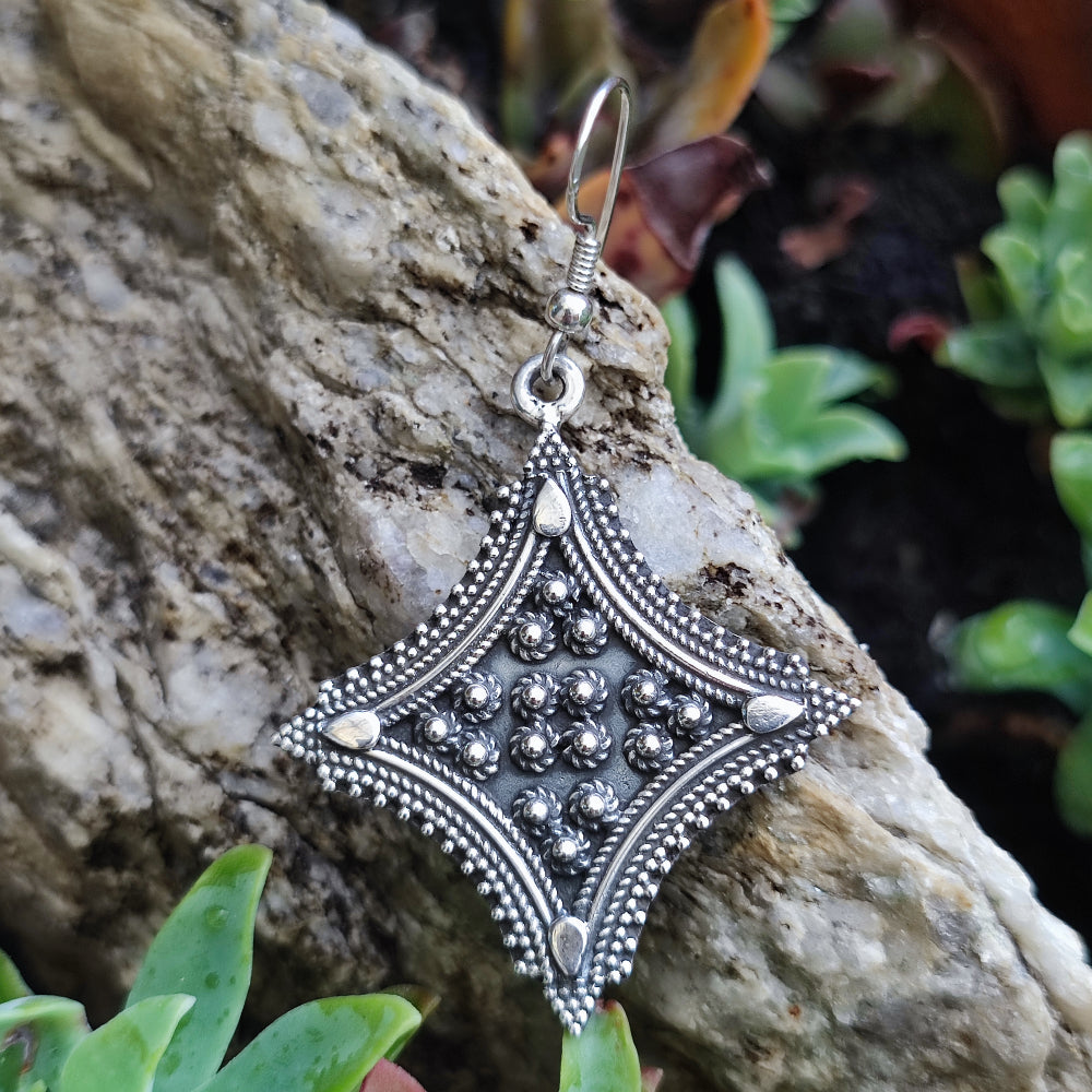 ORECCHINI etnici indiani in argento 925 - JATTAN