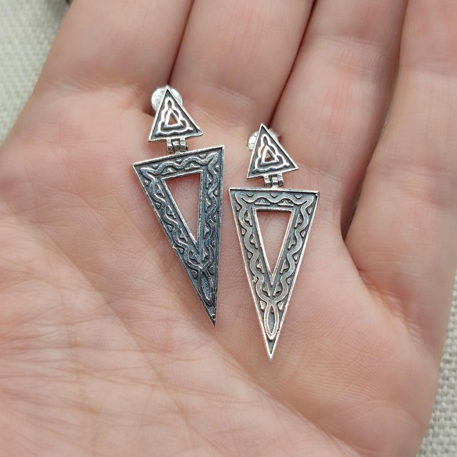 Orecchini a triangolo in argento 925 - LAWAKERA