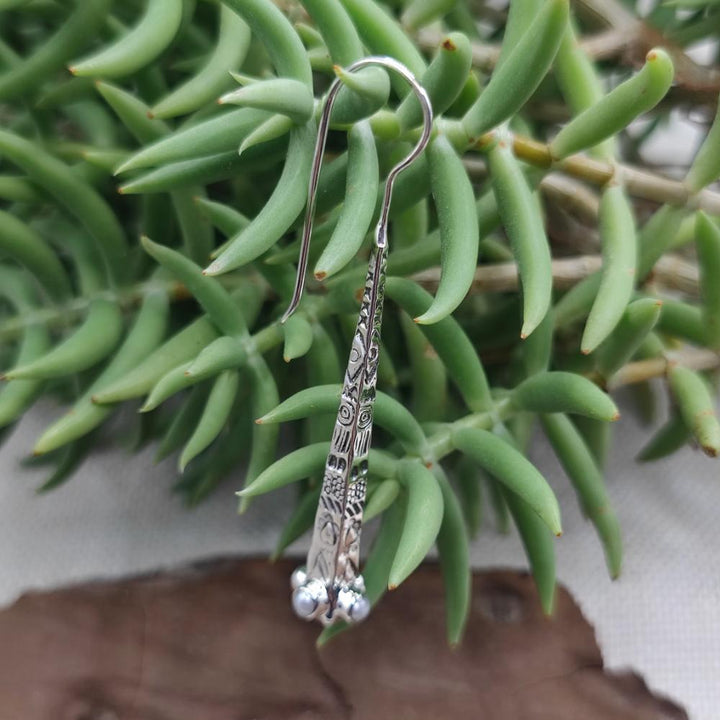 ORECCHINI etnici in argento con pietra - KARAR