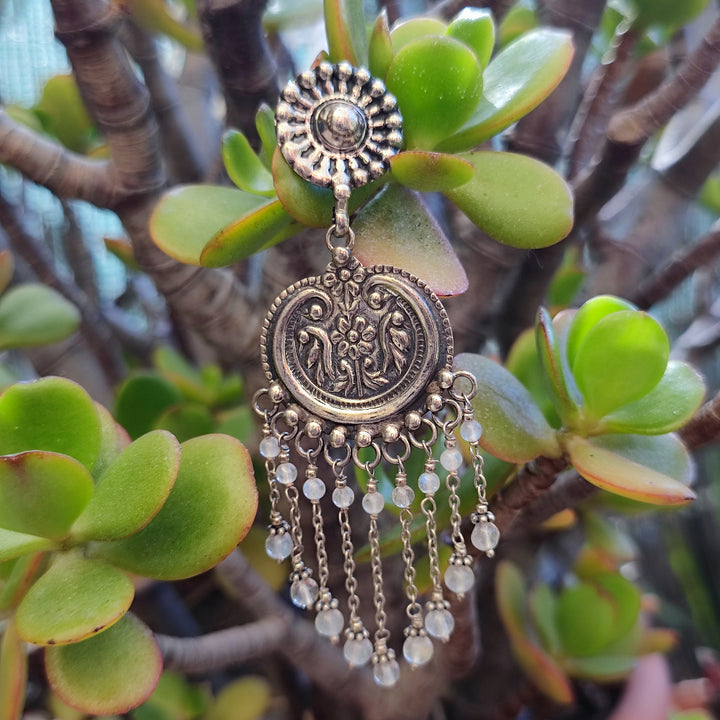 Orecchini artigianali con pietra in argento 925 - NANEOLA