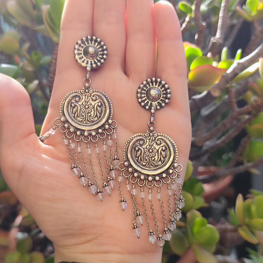 Orecchini artigianali con pietra in argento 925 - NANEOLA