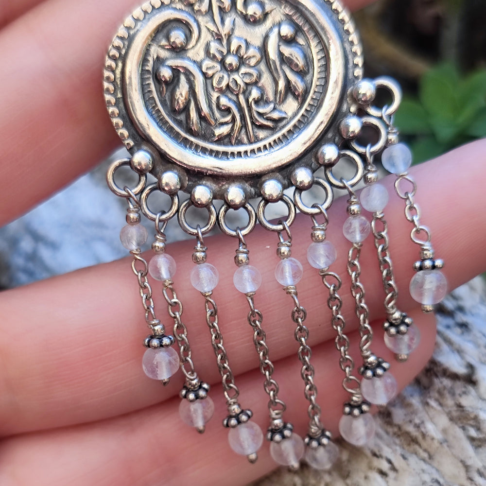 Orecchini artigianali con pietra in argento 925 - NANEOLA