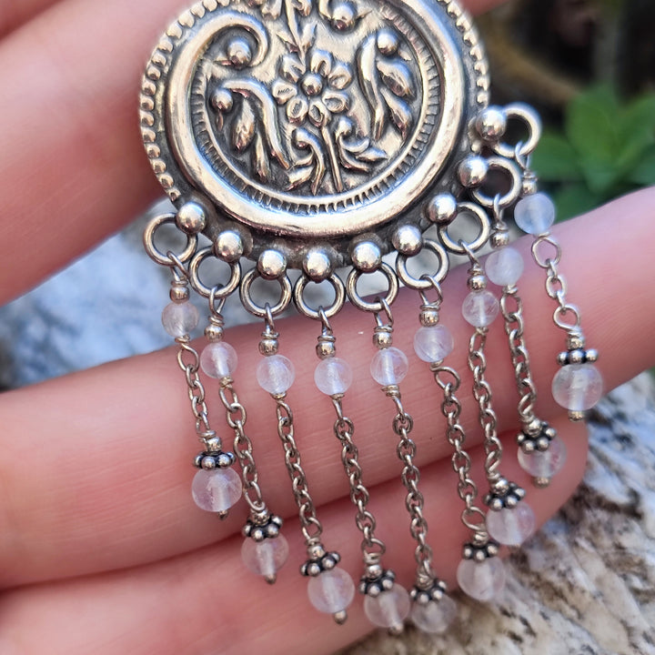 Orecchini artigianali con pietra in argento 925 - NANEOLA