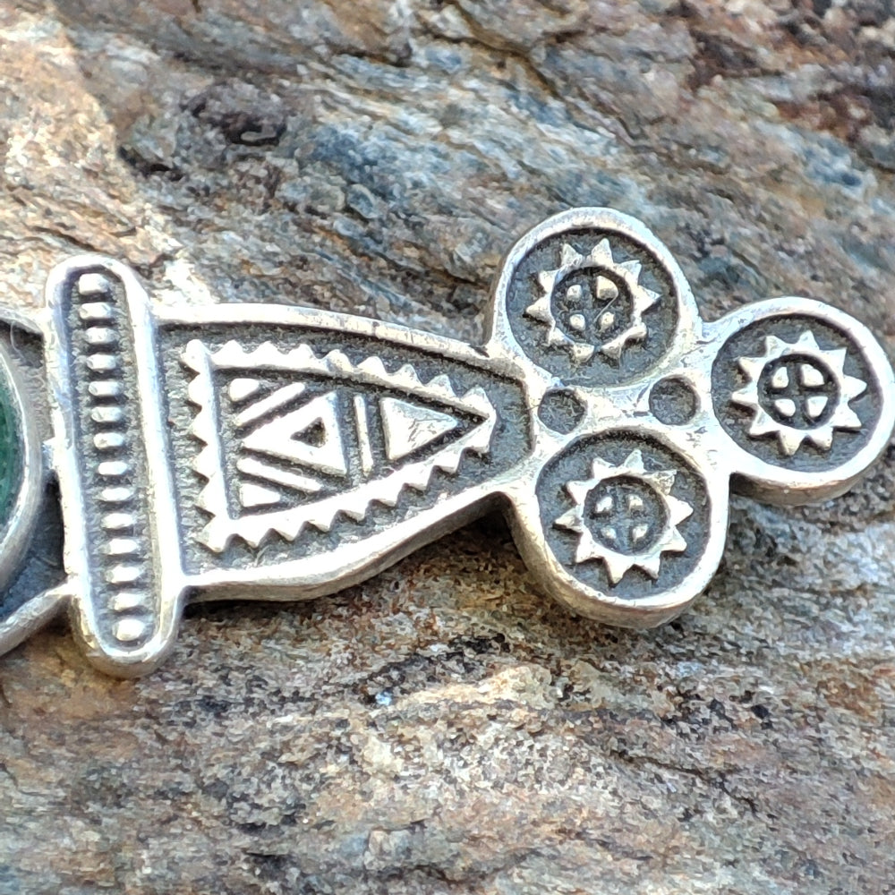 Orecchini etnici in argento 925 pietra - SAIR
