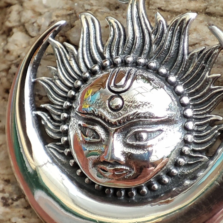 ORECCHINI etnici in argento 925 sole e luna - AMURLA