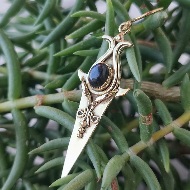 Orecchini etnici in ottone con pietra - REETOP