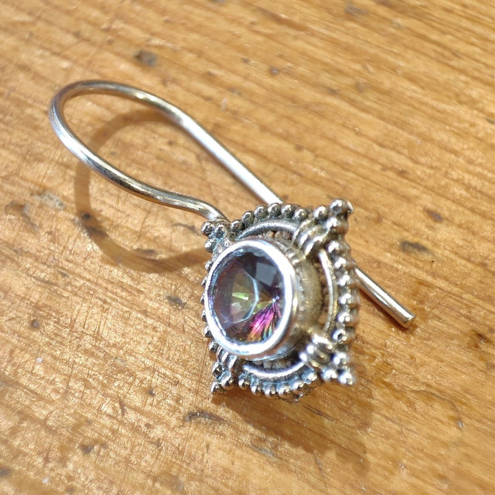 Ethnic EARRINGS with stone in 925 silver - KADOMAL