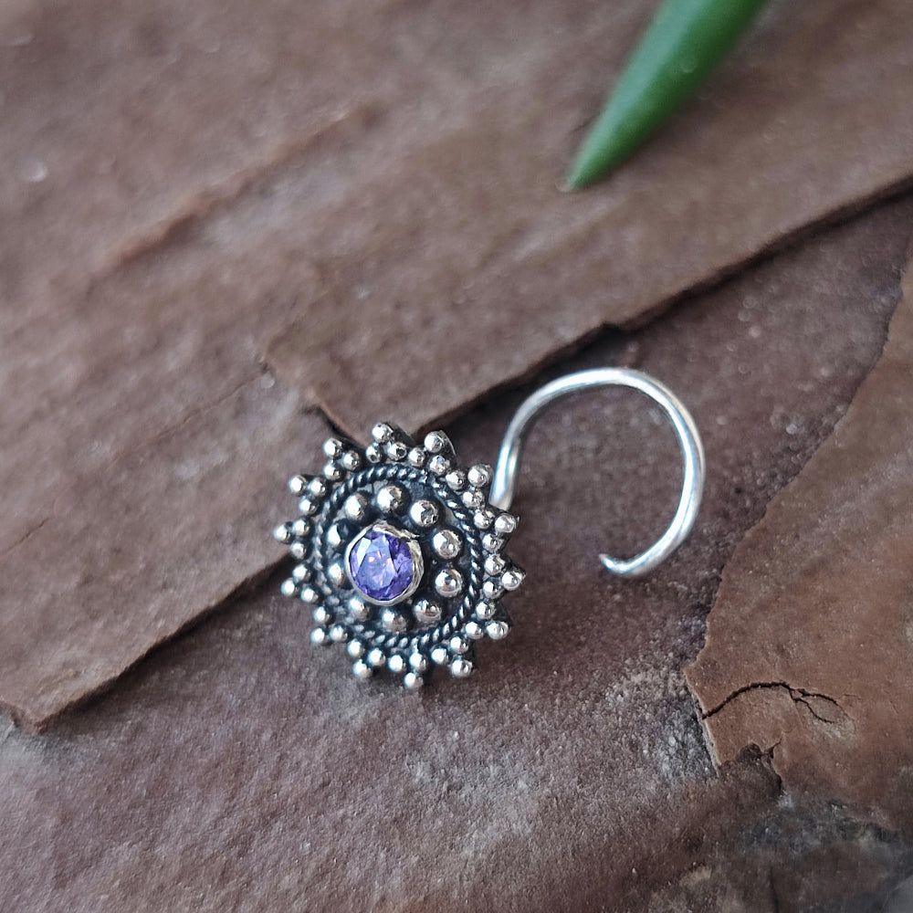 ORECCHINI da naso argento 925 con pietra - BALI