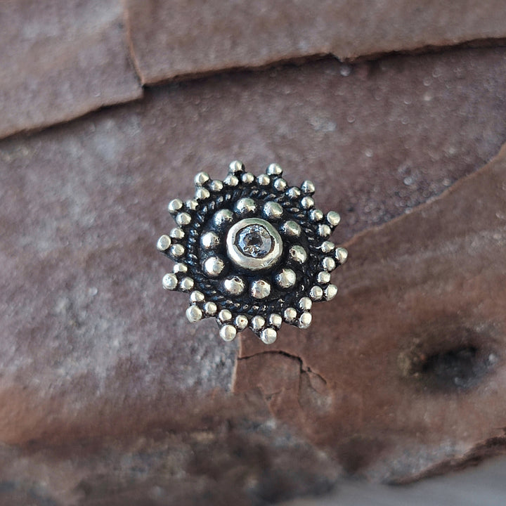 ORECCHINI da naso argento 925 con pietra - BALI