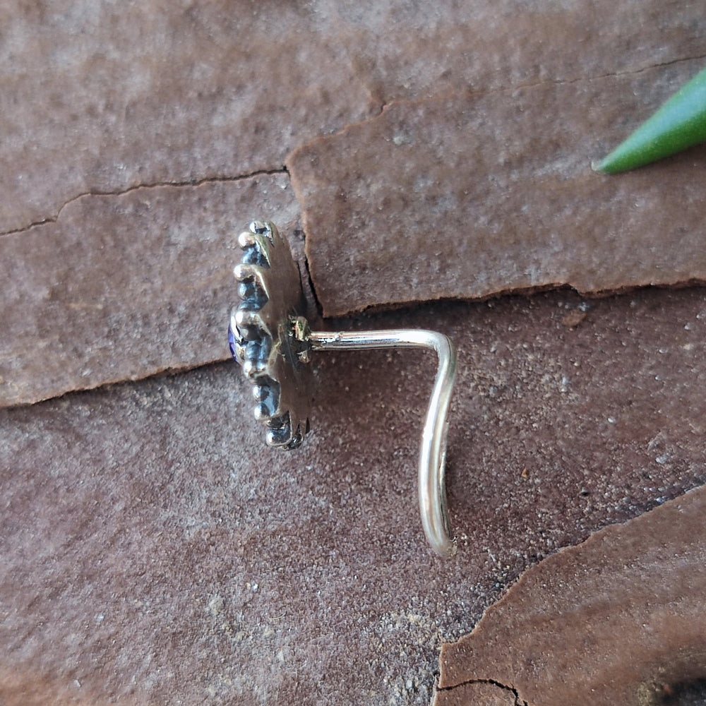 ORECCHINI da naso argento 925 con pietra - BALI