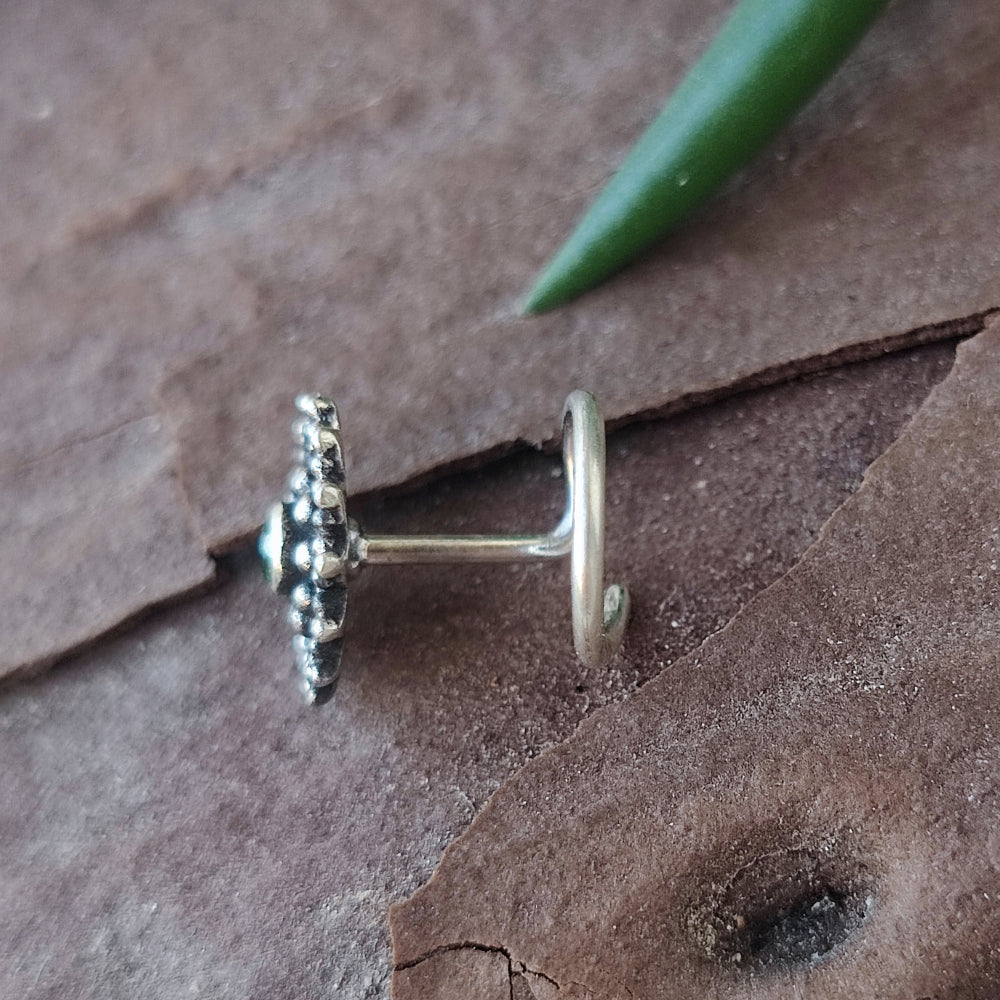 ORECCHINI da naso argento 925 con pietra - BALI