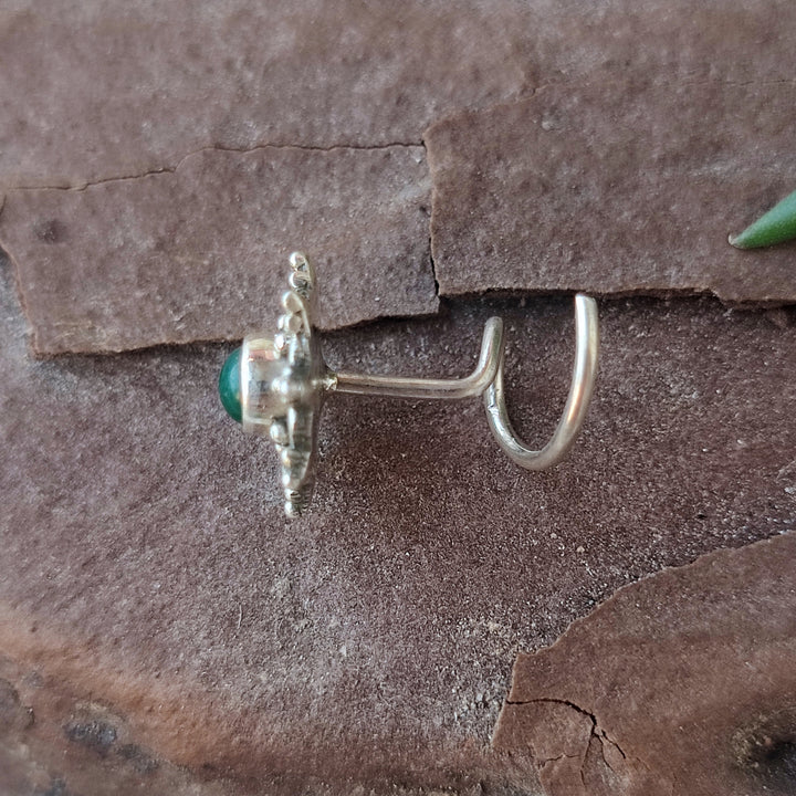 ORECCHINI da naso spirale e pietra in argento - PORTOFINO