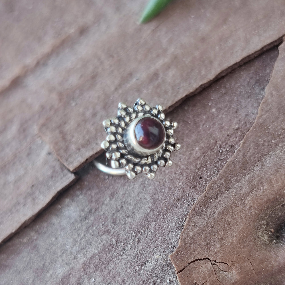 ORECCHINI da naso argento 925 con spirale e pietra - SANTORINI