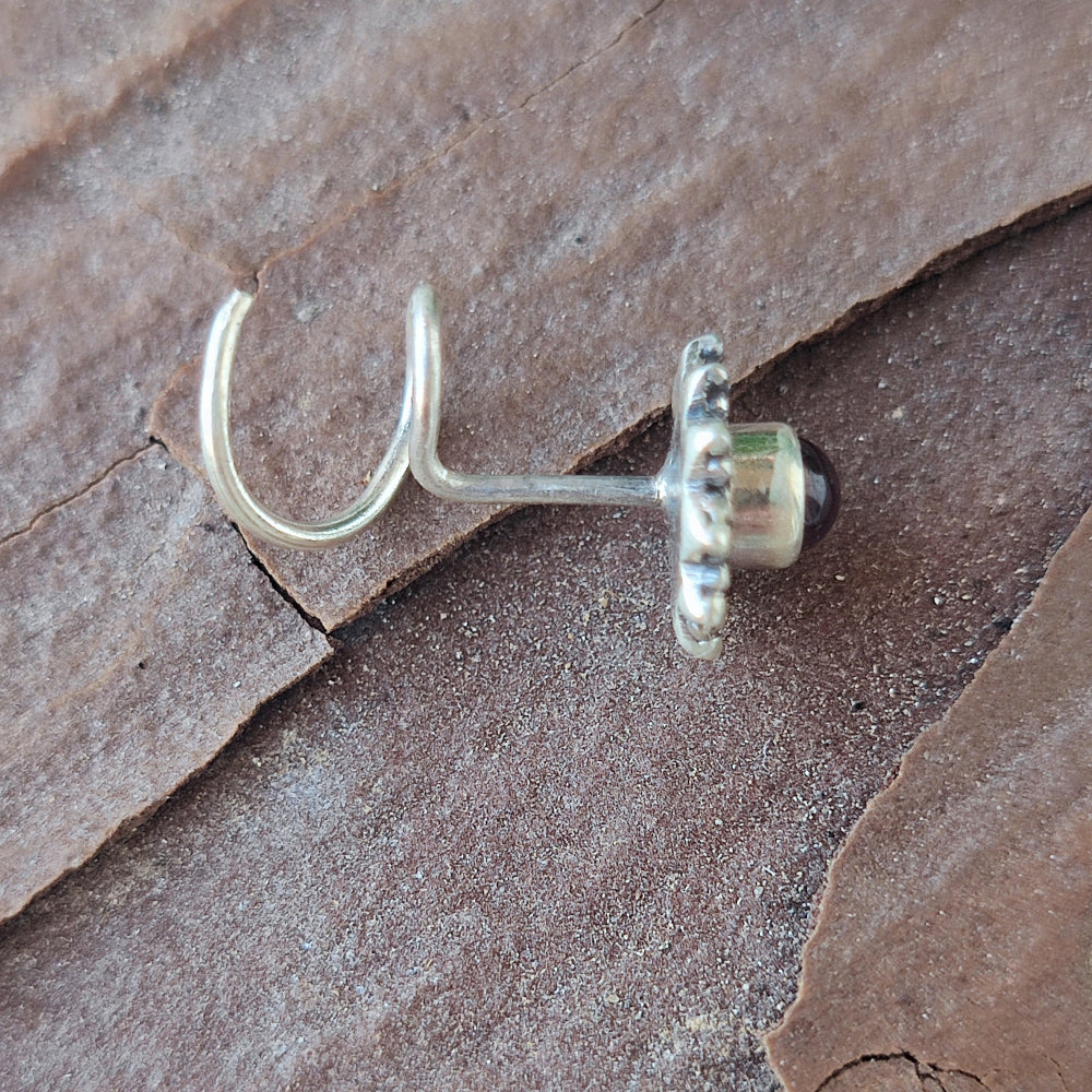 ORECCHINI da naso argento 925 con spirale e pietra - SANTORINI