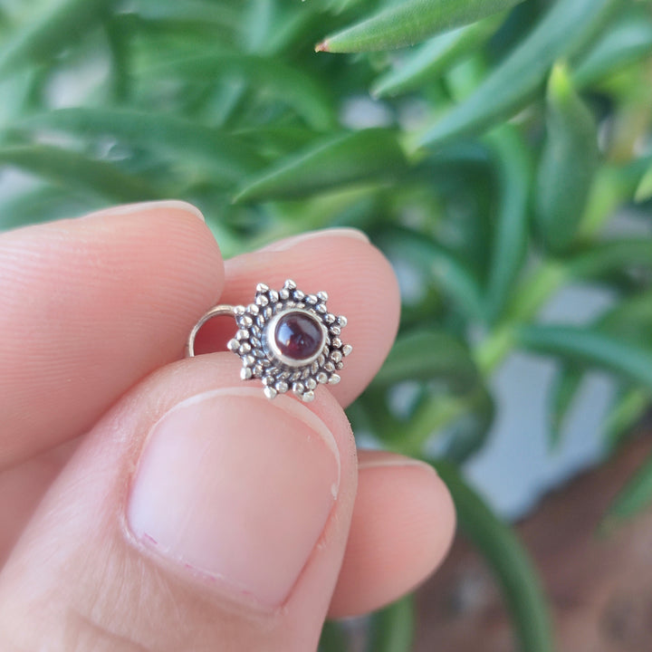 ORECCHINI da naso argento 925 con spirale e pietra - SANTORINI