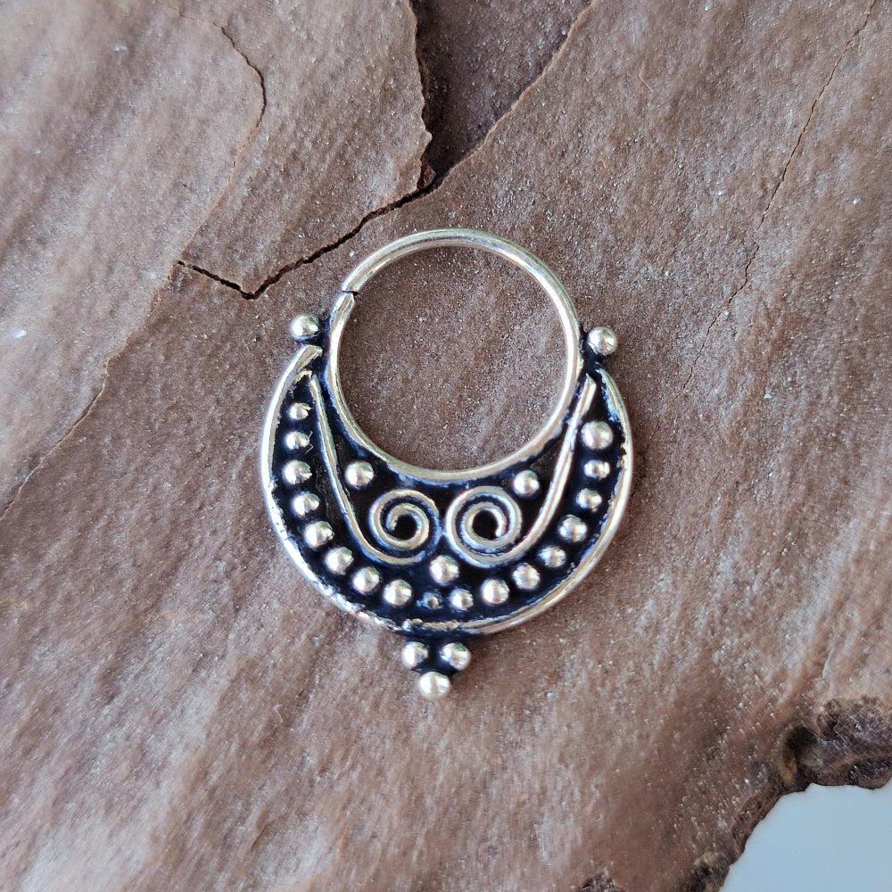 Orecchini septum in argento 925 brunito - JODHPUR