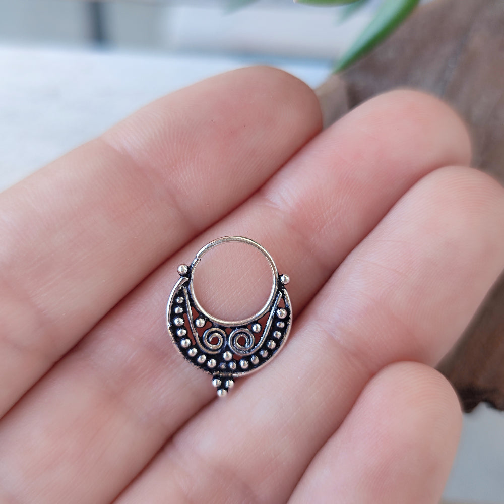 Orecchini septum in argento 925 brunito - JODHPUR