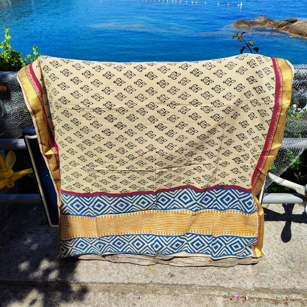 Pareo - Sciarpa artigianale in cotone -Telo da mare - UHMA