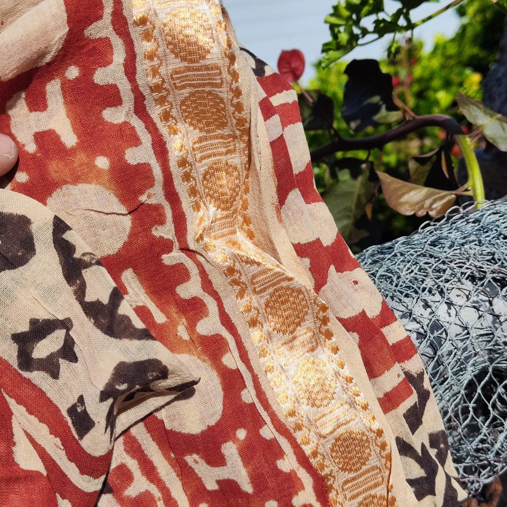 Pareo - Sciarpa artigianale in cotone -Telo da mare - NAMUK