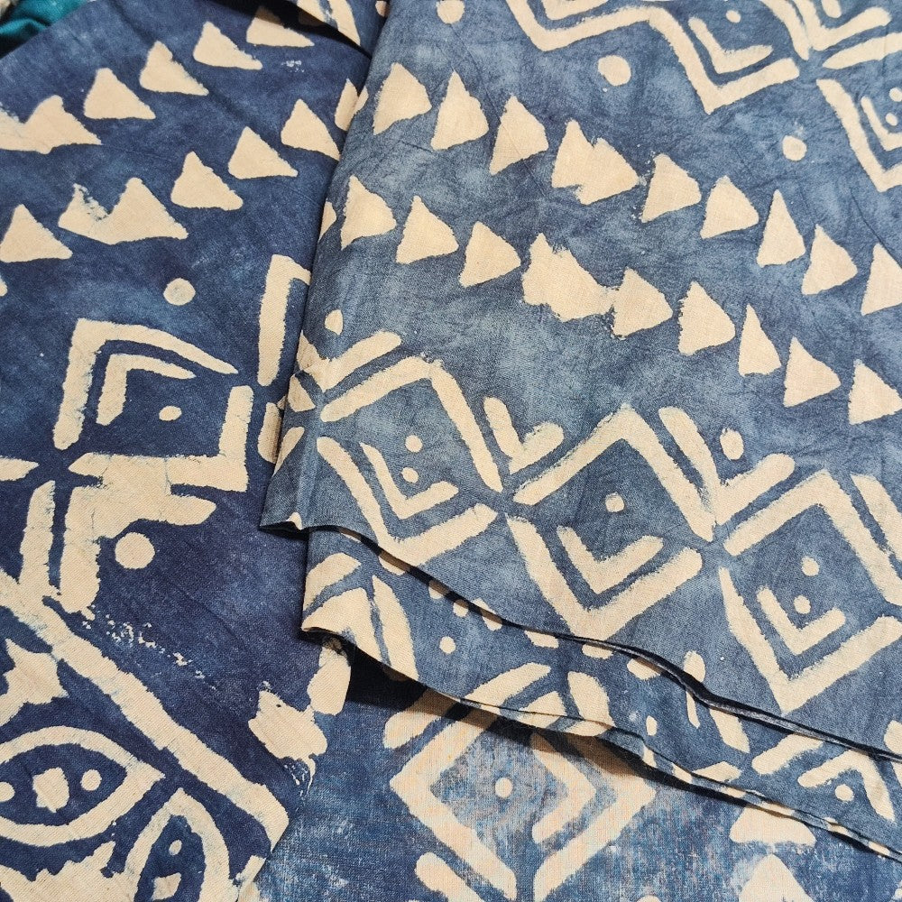 Pareo - Sarong etnico in 100% cotone artigianale - BATIK blu