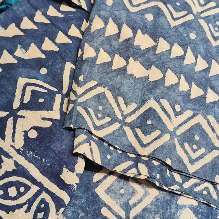 Pareo - Sarong etnico in 100% cotone artigianale - BATIK blu